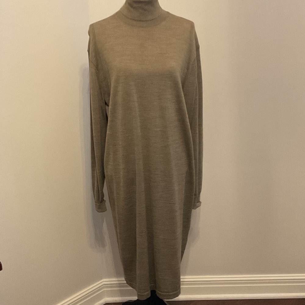 Uniqlo Long Sleeve Tan Dress